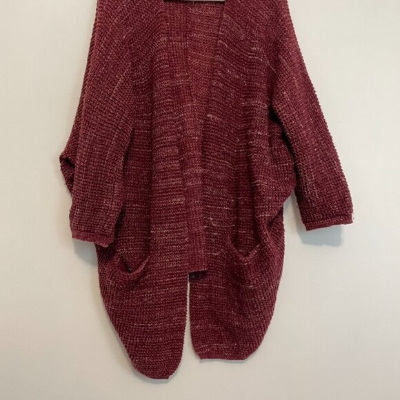 UNIVERSAL THREAD Cocoon Cardigan Berry Raspberry Red / Pink 3/4 Sleeve Sweater M - Picture 4 of 12